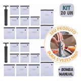 Kit Saco P Armazenar Alimentos Reutilizável 20 Pç Hermético
