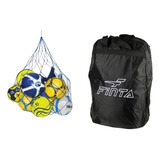 Kit Sacola Rede Bola Bolsa Material Campo Quadra Resistente