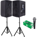 Kit Saga 6a 6p 200w Tripés Microfone Smd 100 Dylan Cor Preto