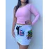 Kit Saia De Veludo E Cropped Planet Girls