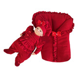 Kit Saída De Maternidade Inverno Vermelha Helena Porta Bebê