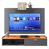 Kit Sala Estar Completa Rack Suspenso Home Classic Painel Star Tv 32 Polegadas Cinza Cinamomo Lojas RPM