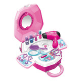 Kit Salão De Beleza Infantil Completo Com Acessórios Maleta