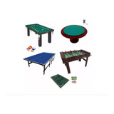 Kit Salão De Jg Fut Botão pebolim sinuca ping Pong carteado