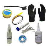 Kit Salva Chip Malha Fluxo Dessolda Yaxun Kapton Luva Escova