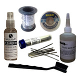 Kit Salva Chip Malha Fluxo Liquido Malha Solda Escova Esd