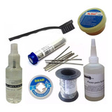 Kit Salva Chip Malha Fluxo Pasta Solda Yaxum Escova Esd Smd