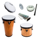 Kit Samba Repique Timba Pandeiro Agogo Reco Tamborim