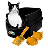 Kit Sanitário Para Gatos Sandbox Furba Caixa De Areia Fácil Montagem Preto