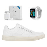 Kit Sapatenis Masculino Esporte Fino Relógio Celular Fone