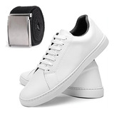 Kit Sapatênis Masculino Street Wear Com Relógio Cinto