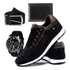 Kit Sapatênis Masculino Tênis Jogger +relógio Cinto Carteira