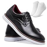 Kit Sapato Casual Oxford Derby Elegante Solado Antiderrapante Confortável Meia Cano Baixo 44 Preto 