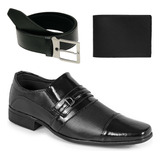 Kit Sapato Masculino Social De Luxe Com Carteira E Cinto