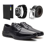 Kit Sapato Social Masculino Casual Relógio Cinto Carteira