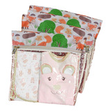 Kit Saquinho Maternidade 4 Unidades Estampado Com Plastido