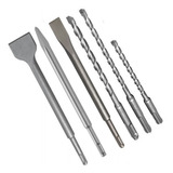 Kit Sds Plus 6 Pçs P martelete Brocas talhadeiras E Ponteiro