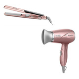 Kit Secador Sc 47 E Prancha P 20 Bivolt Mondial Rose Bivolt