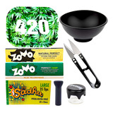 Kit Seda Bandeja Tesoura Slick Vidro Cuia Piteira Silicone