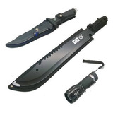 Kit Selva Faca Militar Lanterna Led Pólice De Mão Facão