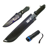 Kit Selva Faca Militar Lanterna Led Pólice De Mão Facão
