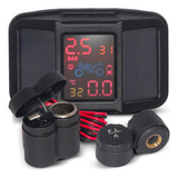Kit Sensor Calibrador De Pneu Moto Com Medidor Pressão Solar Faixa De Pressão 0 3 5 Bar 0 50 Psi Acompanha Cabo Usb Suporte De Guidão E Carregador Universal 12v 24v Celulares Gps Brinde