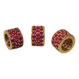 Kit Separador Espaçador Zirconias Vermelhas Em Ouro 18k 750