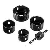 Kit Serra Copo 6 Pcs Jogo Ferramenta Furo Profissional MDF Madeira Aço Carbono Furadeira Marcenaria