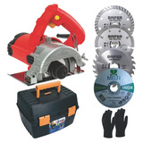 Kit Serra Marmore 110mm 1300w Worker Maleta E Acessorios