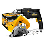 Kit Serra Mármore 4 3 8 1100w Concreto Mc1000 Oz Furadeira De Impacto Eletrica 550w 3 8 Tbf550 The Black Tools 220v
