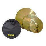 Kit Set Pratos Bateria Ecolset1 Eko 14 16 20 Krest Brass Bag