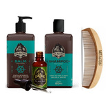 Kit Shampoo Balm Óleo Pente Calico Jack Don Alcides