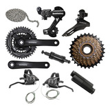Kit Shimano Tz 21v Câmbios Pedivela Catraca Rapid Fire