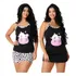 Kit Short Doll Camisola Estampa Vaquinha Fresquinha Alcinha