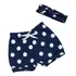 Kit Shorts Com Faixinha Minimalista Poá Marinho Para Menina