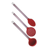 Kit Silicone Inox Colher Concha Escumadeira Up Home Ud073