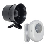 Kit Sirene E Sensor De Presença Bivolt 110v 220v Para Alarme