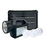 Kit Sistema De Energia Solar De Emergência 3 Lâmpadas 28 Leds Carregador Bateria Placa Solar USB 6V Para Emergências Nfe