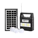 Kit Sistema De Luz Solar Com Rádio FM MP3 E USB Placa Solar Portatil 3 Lampadas Led Luz Emergencia