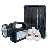 Kit Sistema De Luz Solar Emergencia Portátil LK 3140 Com Painel Solar E Lâmpadas Led Carregador USB