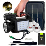 Kit Sistema Luz Carregador Solar Portatil 3 Lampadas Led