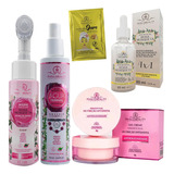 Kit Skincare Rosa Mosqueta Limpeza Pele Sensivel Seca Serum