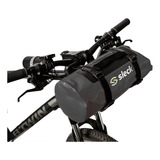 Kit Sleck Bagageiro Front Bolsa 12l Black Impermeável Cor Preto