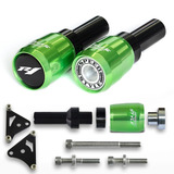 Kit Slider Dianteiro Traseiro Yamaha R1 2007 08 Verde Claro