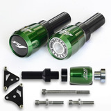 Kit Slider Dianteiro Traseiro Yamaha R1 2007 08 Verde Escuro
