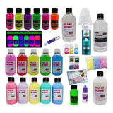 Kit Slime Com Colas Neon Flosforecentes