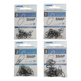 Kit Snap Pesca Inox Preto Reforçado Cartela Isca Artificial