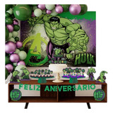 Kit Só Um Bolinho Festa Facil Hulk Decoração Painel Mesa