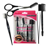 Kit Sobrancelha Profissional Tesoura Navalha Pinca Escova