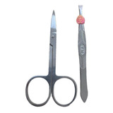 Kit Sobrancelha Tesoura Pinça Reta Desiner Sombracelha Renna